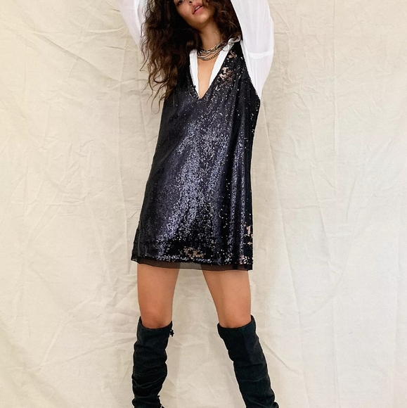 Free People Double Take Sequin Slip Size S - Picture 2 of 10